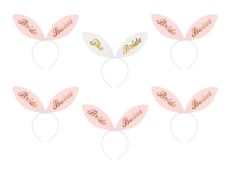 Haarreifen Set "Bride Babes" Rosa 6 Stk.