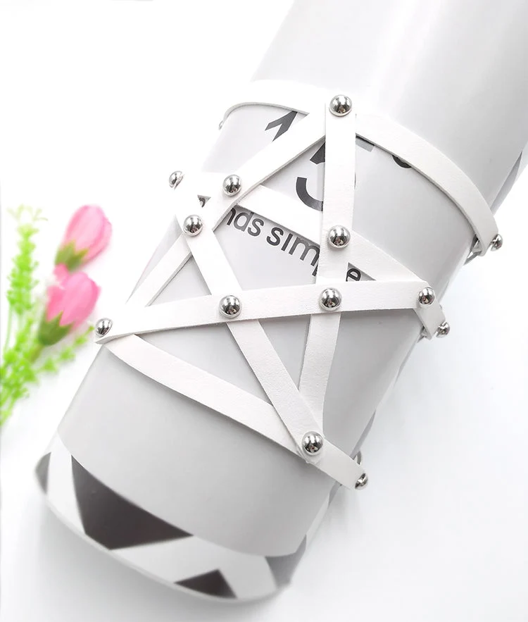 PU leather rivet thigh band
