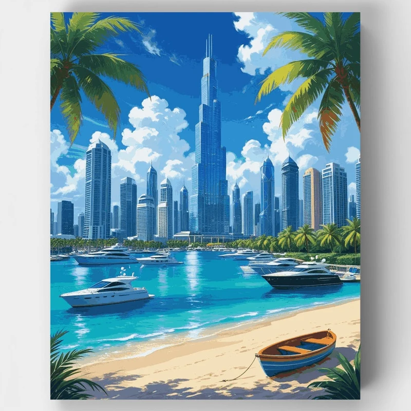 Dubai Marina Skyline - Paint by Numbers Kit