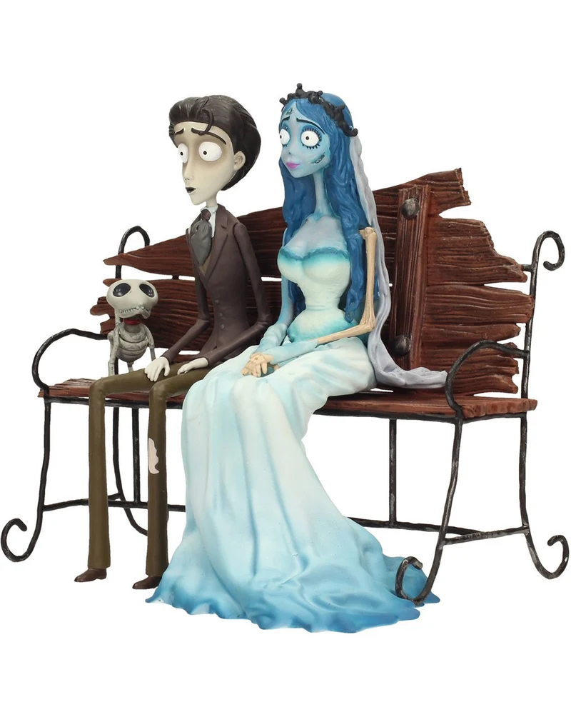 The Corpse Bride Emily & Victor auf Sargbank Figur