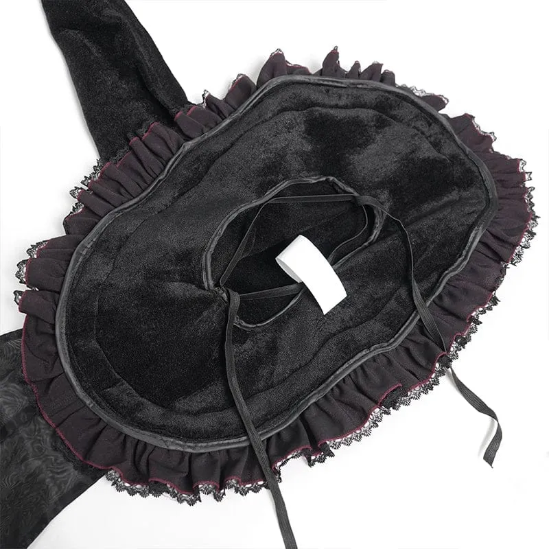 Gothic-Hexenhut für Damen mit Rosenschleife