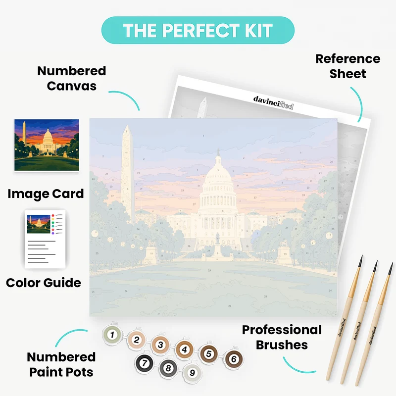 Capitol Dusk Skyline - Paint by Numbers Kit