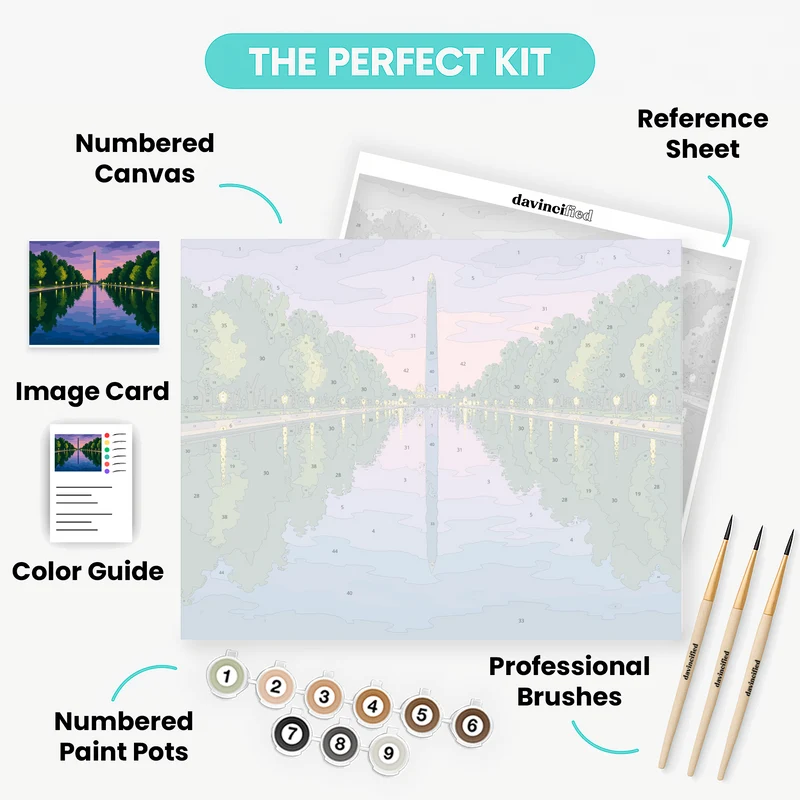Twilight Reflecting Pool - Paint by Numbers Kit