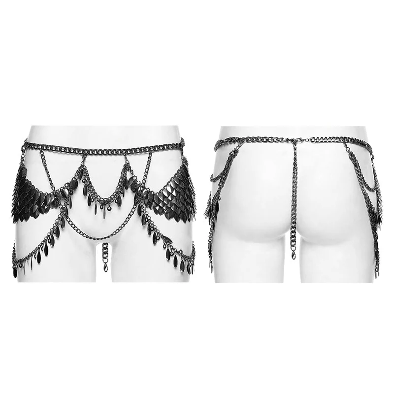 Punk-Metallklingen-Taillenkette für Damen