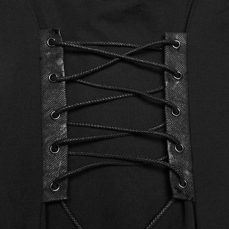 Punk-Slipkleid für Damen mit Schnürung und Mesh-Einsätzen