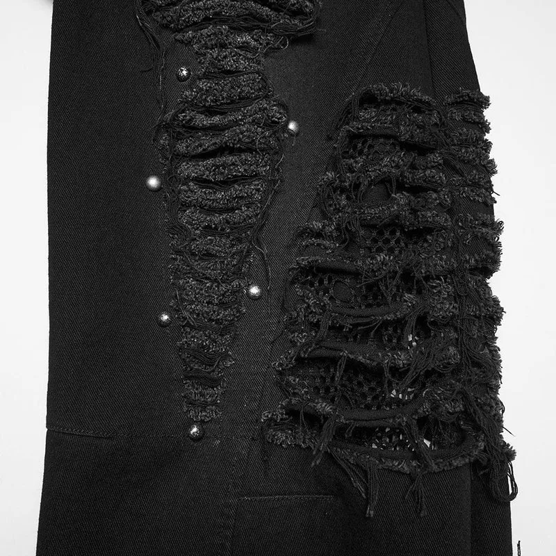 Punkige, zerrissene, ungesäumte, dekadente Jeans für Damen