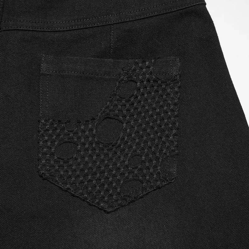 Punkige, zerrissene, ungesäumte, dekadente Jeans für Damen
