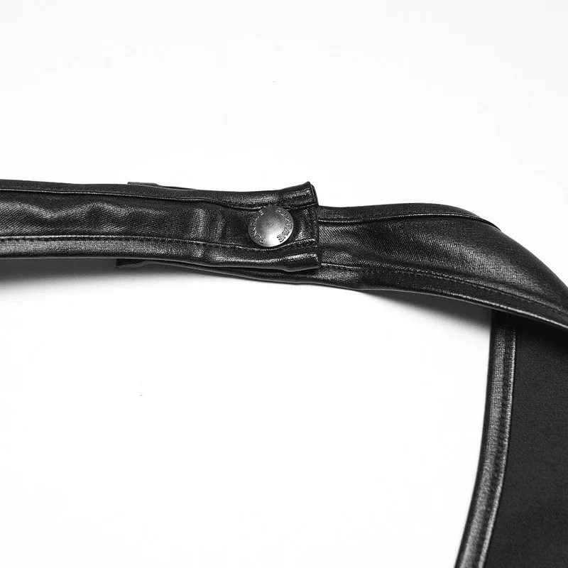 Punk-Neckholderweste für Damen mit Nietenriemen