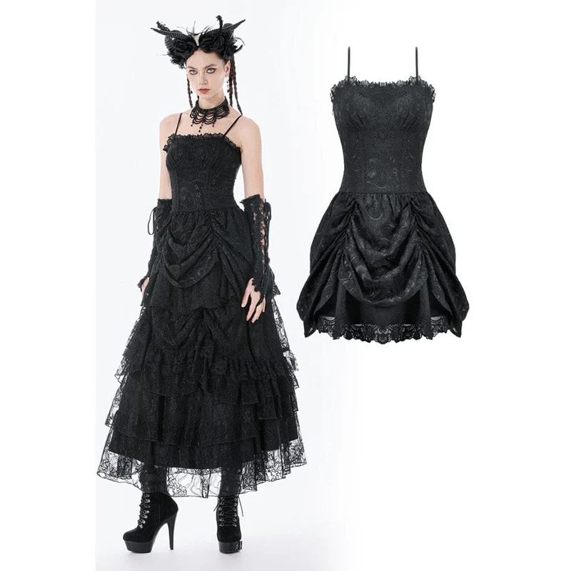 Gothic-besticktes Peplum-Unterkleid für Damen