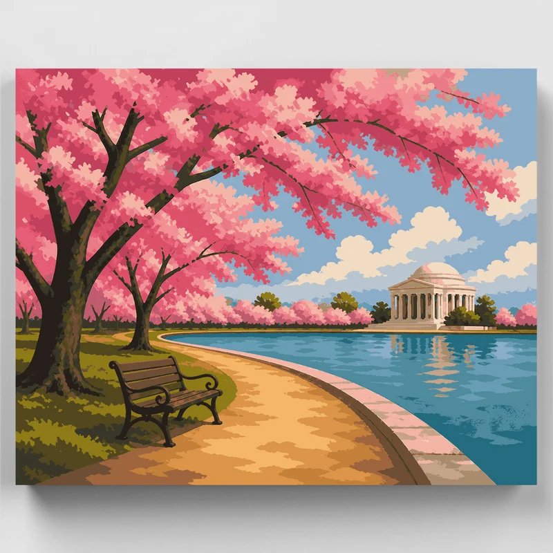 Tidal Basin Blossoms - Paint by Numbers Kit