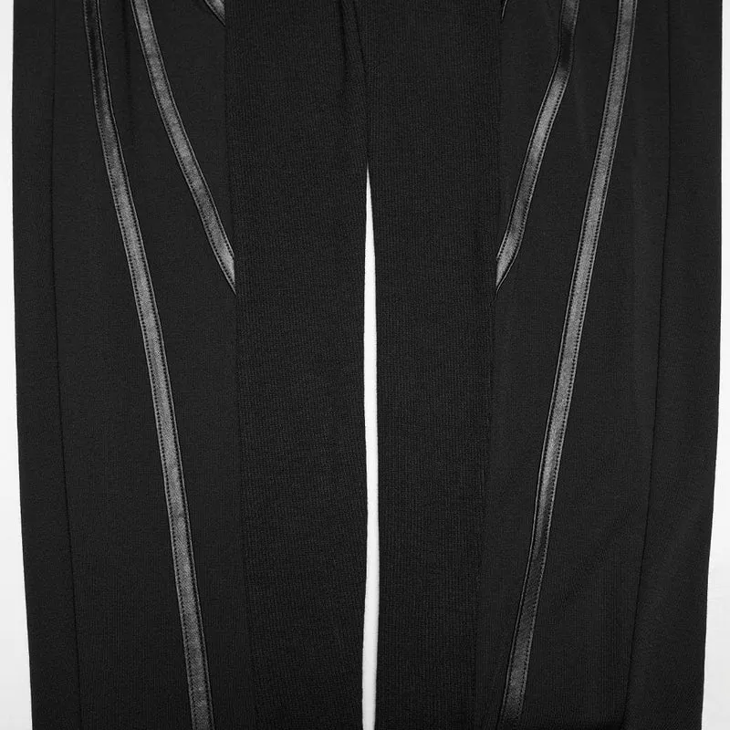 Schwarze Leggings für Damen mit Cyberpunk-Rüstungselementen