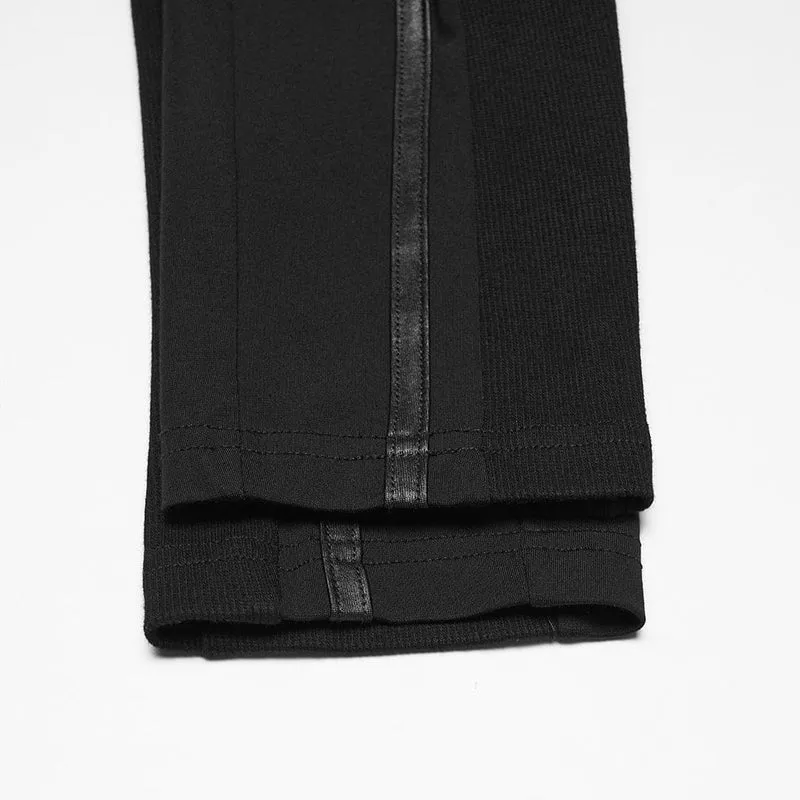 Schwarze Leggings für Damen mit Cyberpunk-Rüstungselementen