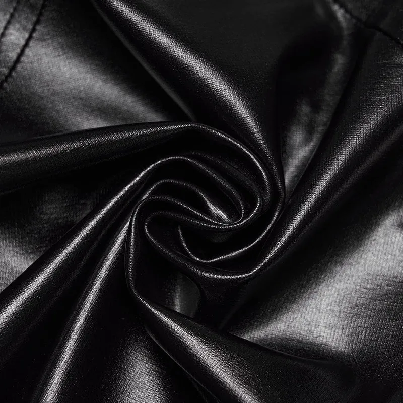 Schwarzes Cyberpunk-Crop-Top mit Nieten und Cut-outs für Damen