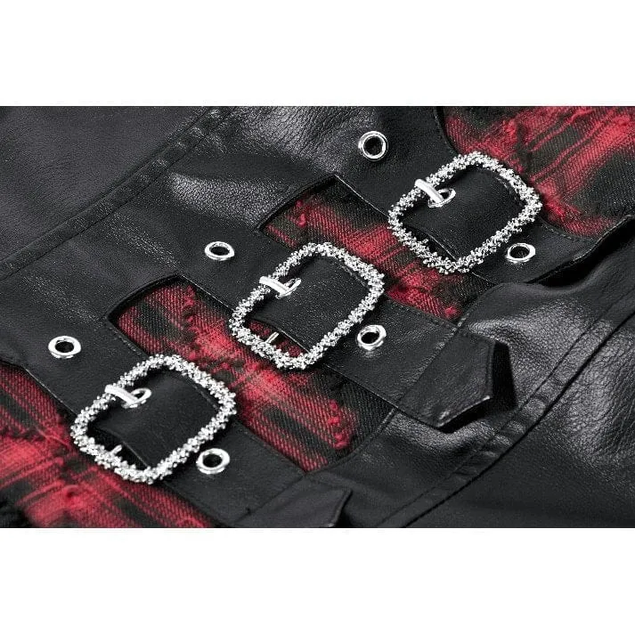 Grunge-Kleid mit Schnallenverschluss, kariert, für Damen, Abschlusskleid