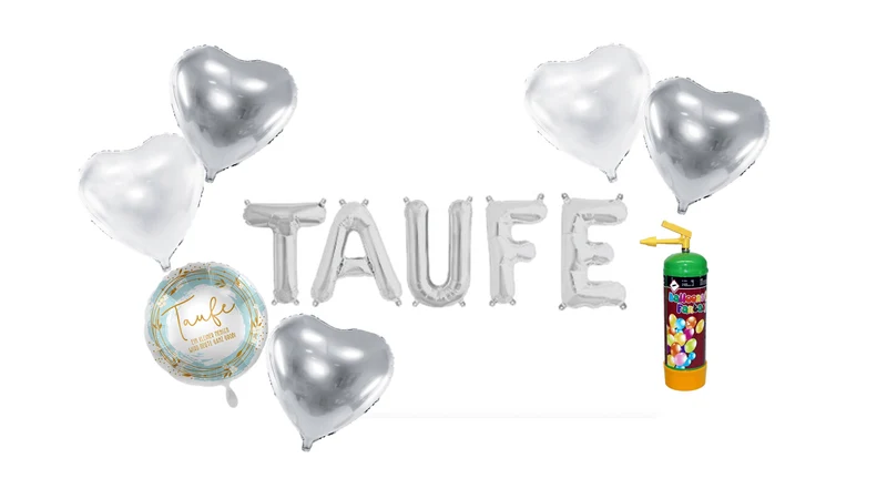 Ballon-Set Taufe Silber