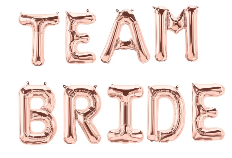Ballonschriftzug "Team Bride" Roségold