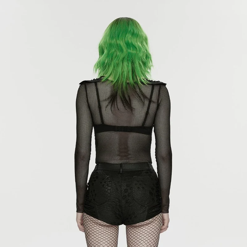 Punk-Shorts für Damen mit Ösen, Rissen und niedrigem Bund