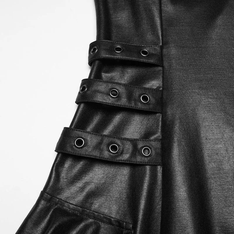 Punk-Schnürkleid mit Ösenriemen für Damen, Abschlusskleid