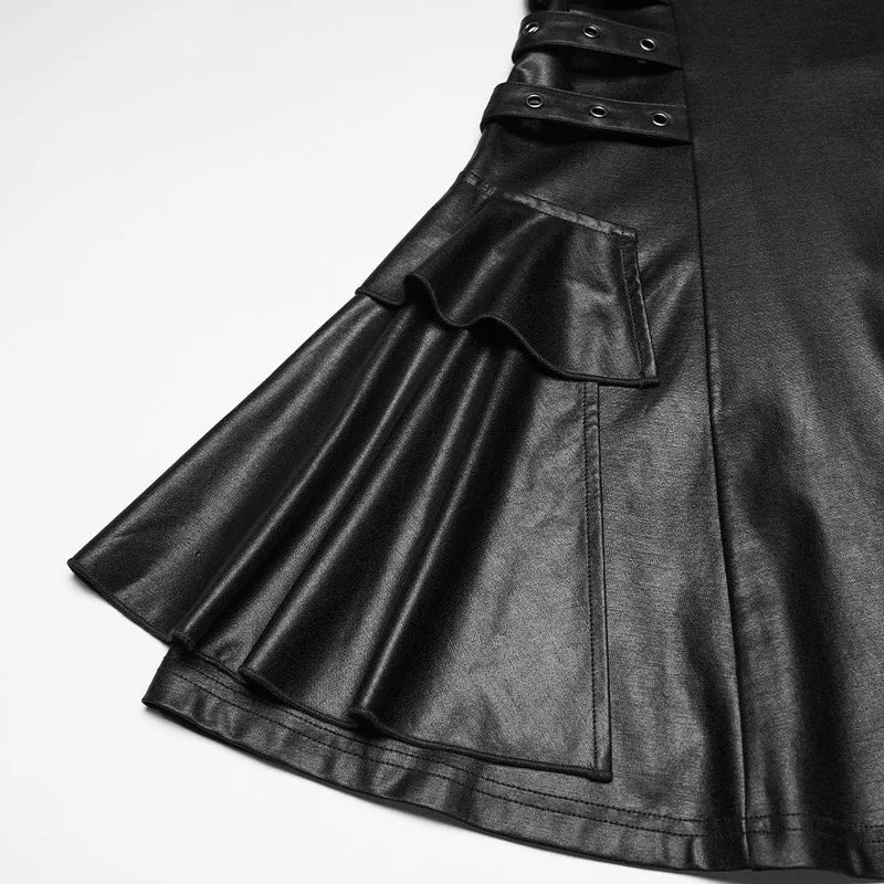 Punk-Schnürkleid mit Ösenriemen für Damen, Abschlusskleid