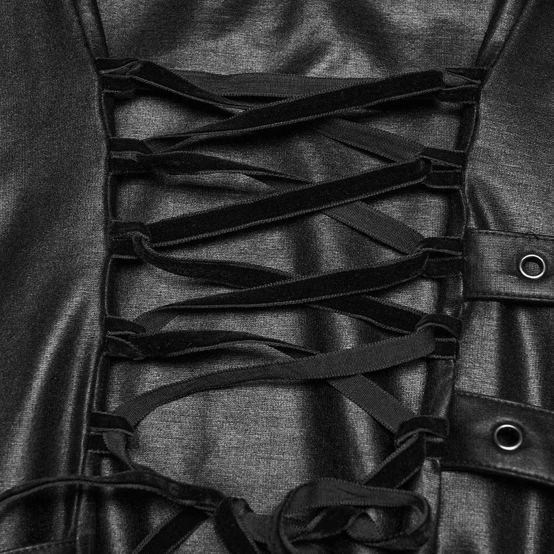 Punk-Schnürkleid mit Ösenriemen für Damen, Abschlusskleid