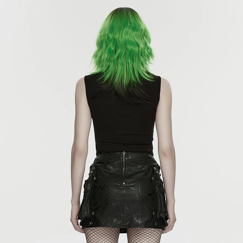 Punk-Tanktop für Damen mit Cut-Outs und Nieten