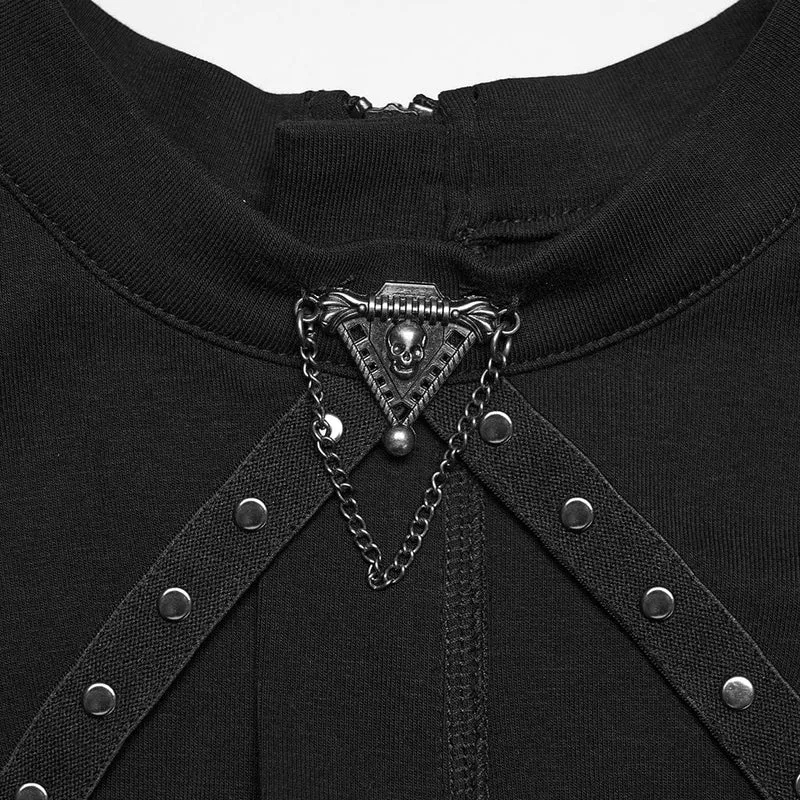 Punk-Tanktop für Damen mit Cut-Outs und Nieten
