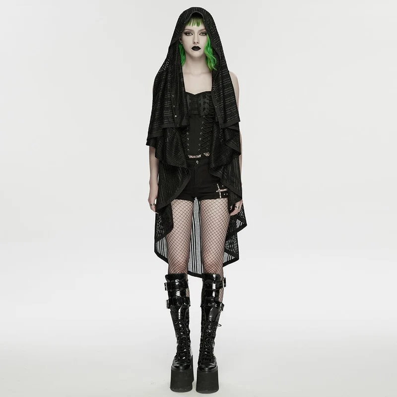 Punk-Nieten-Umhang für Damen, unregelmäßig