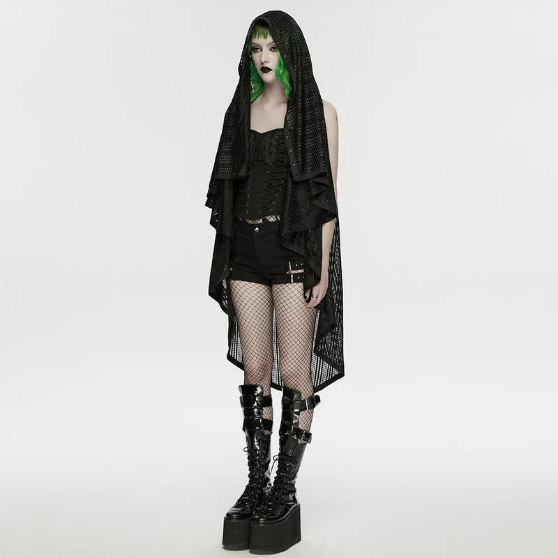 Punk-Nieten-Umhang für Damen, unregelmäßig