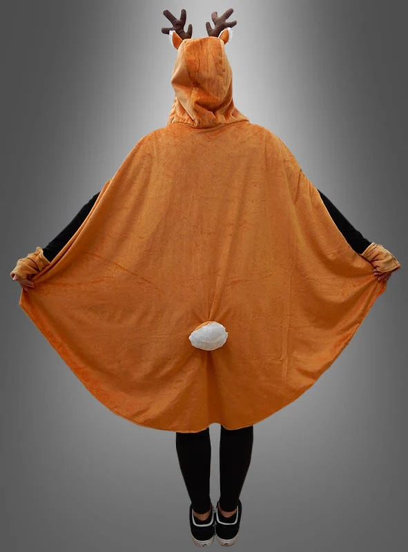 Kuschelweicher Reh Poncho S-XXXL