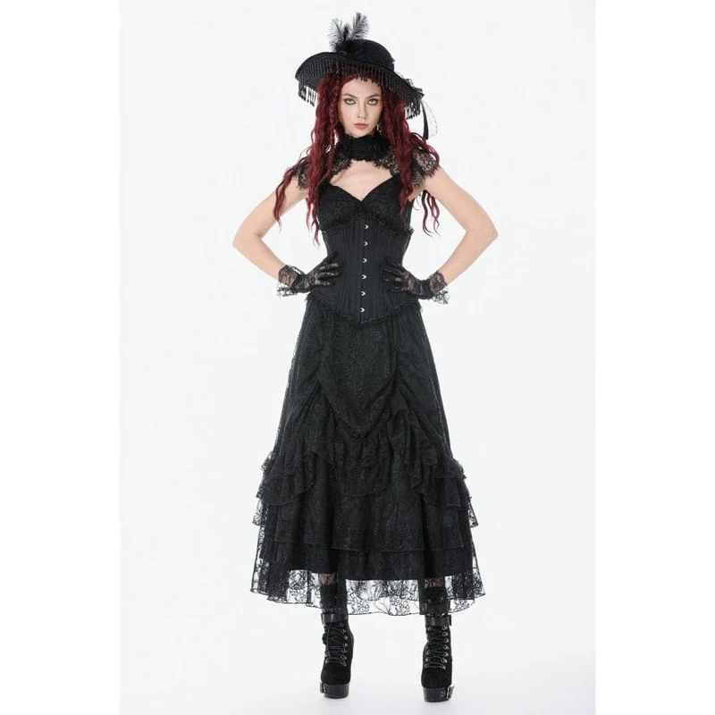 Gothic-Unterbrustkorsett für Damen mit unregelmäßiger Schnürung