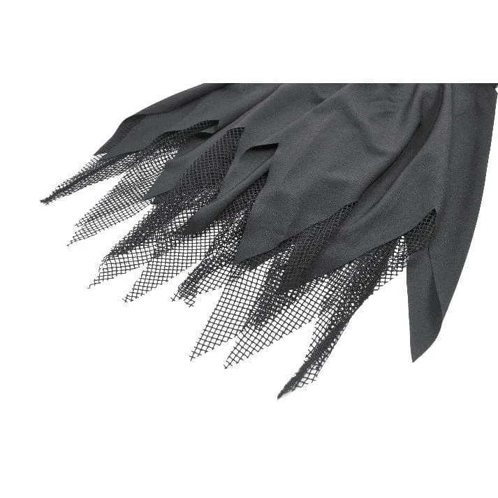 Punk-Slipkleid für Damen mit Mesh-Einsätzen, Nieten und Ketten