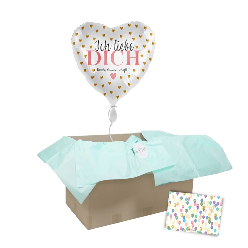 Heliumballon-Geschenk "Ich liebe Dich...Danke, dass es Dich gibt!"