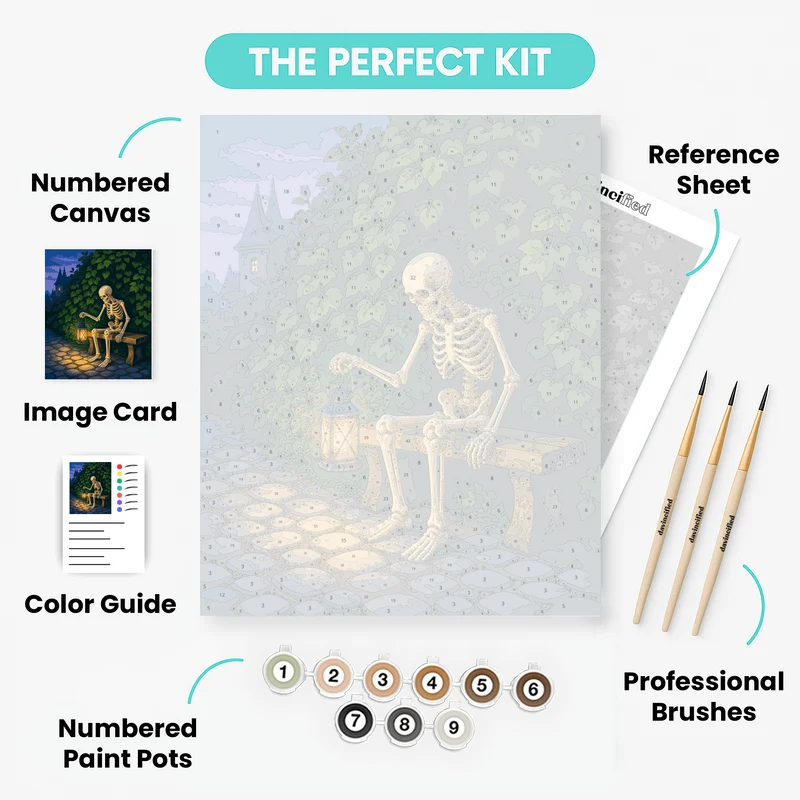 Skeleton's Lantern Glow - Paint by Numbers Kit