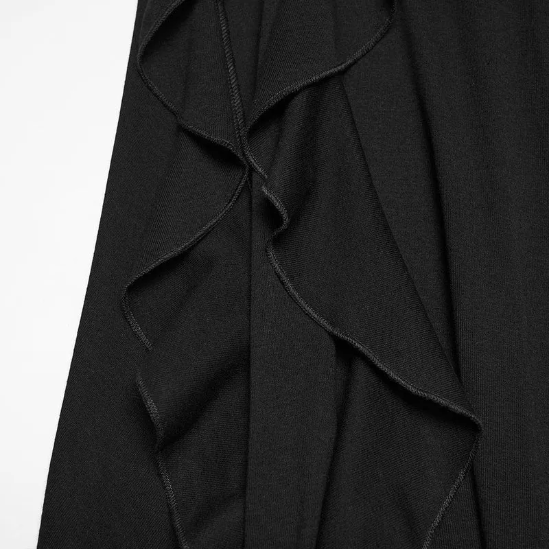 Punk-Kleid für Damen mit Schnürung, unregelmäßigem Saum und Neckholder