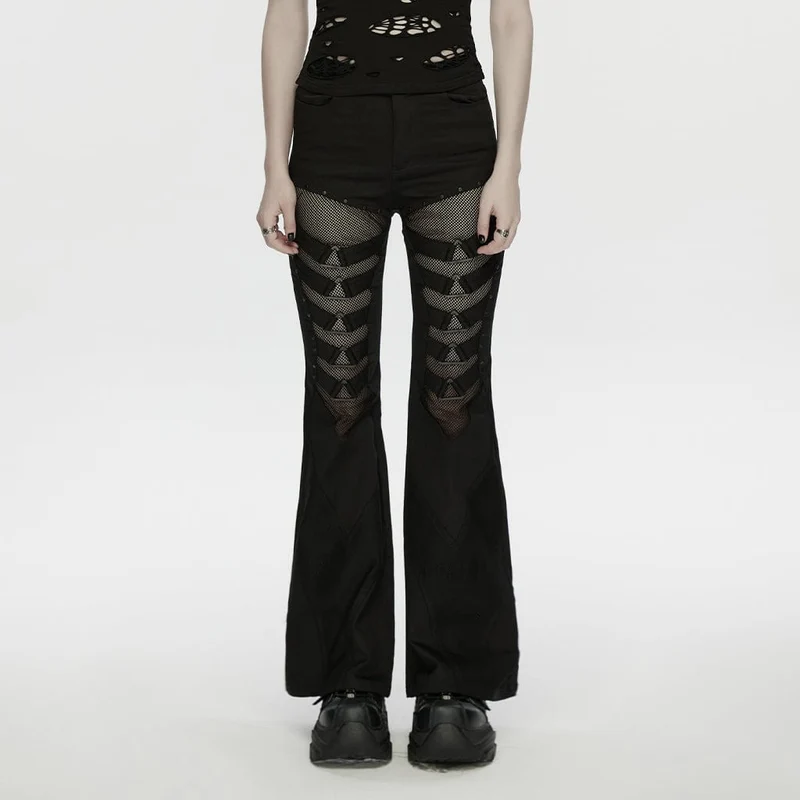 Punk-Mesh-Schlaghose für Damen
