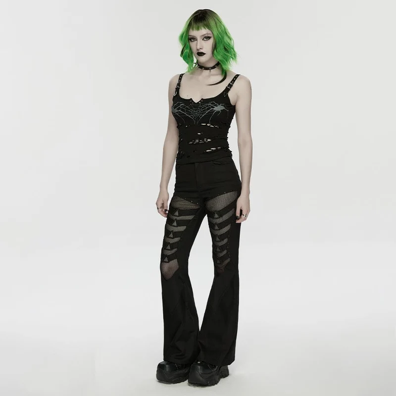 Punk-Mesh-Schlaghose für Damen