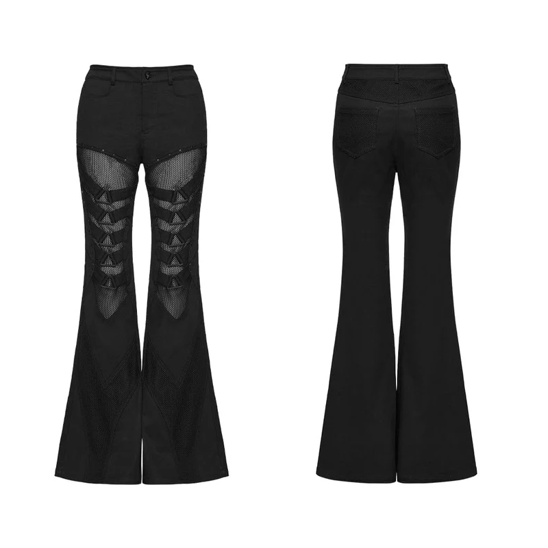 Punk-Mesh-Schlaghose für Damen