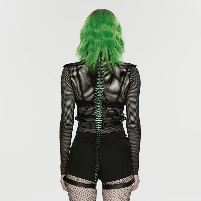 Punk-Nieten-Shorts für Damen mit abnehmbaren Beinschlaufen