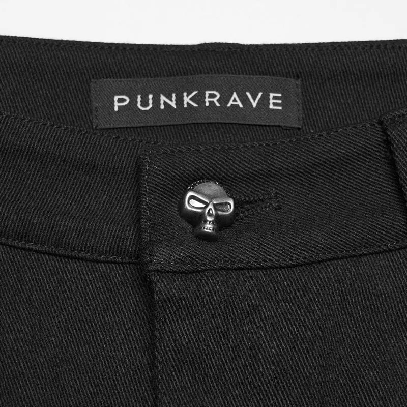 Punk-Nieten-Shorts für Damen mit abnehmbaren Beinschlaufen