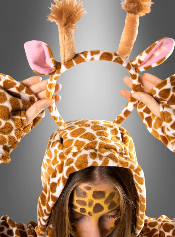 Plüsch Giraffe Poncho mit Haarreif S-XXXL