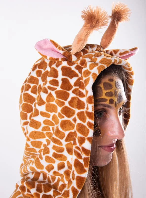 Plüsch Giraffe Poncho mit Haarreif S-XXXL