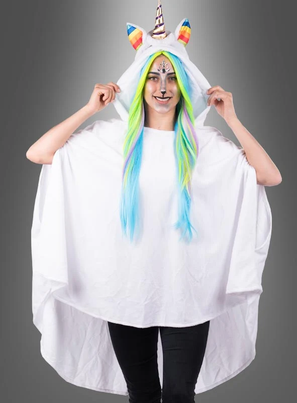 Wandelbarer weißer Poncho aus Plüsch S-XXXL