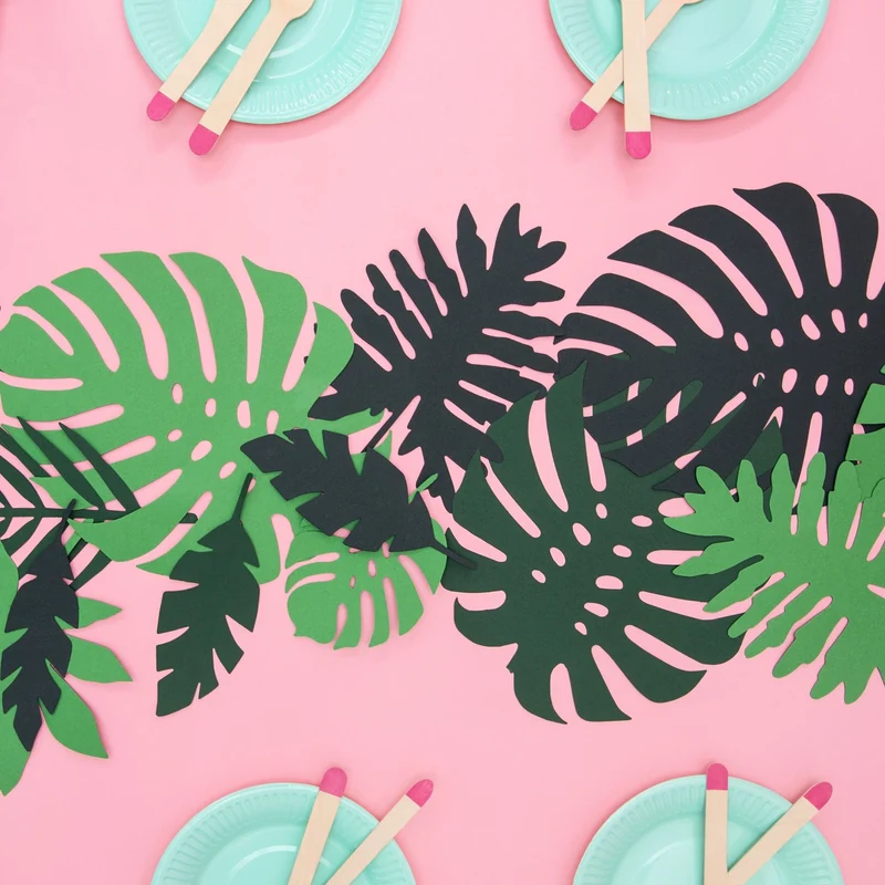 Tischdeko Tropical Paper Leaves
