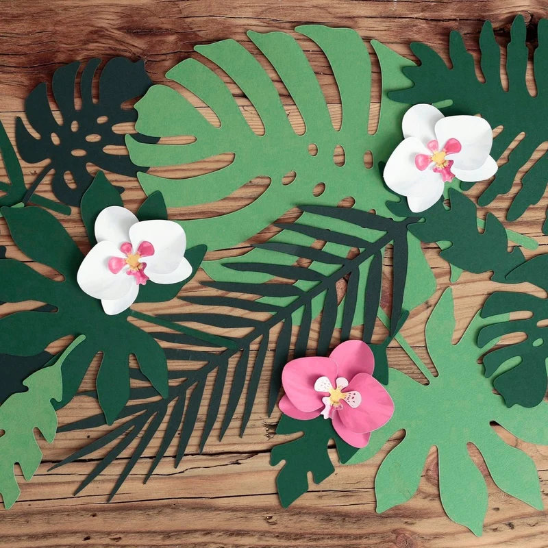 Tischdeko Tropical Paper Leaves