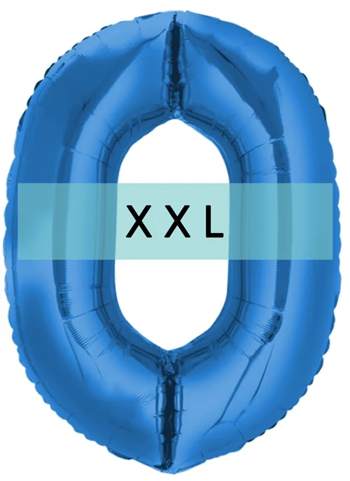 Zahlen Ballon 0 XXL Blau