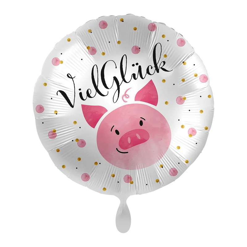 Heliumballon-Geschenk "Viel Glück" Schwein