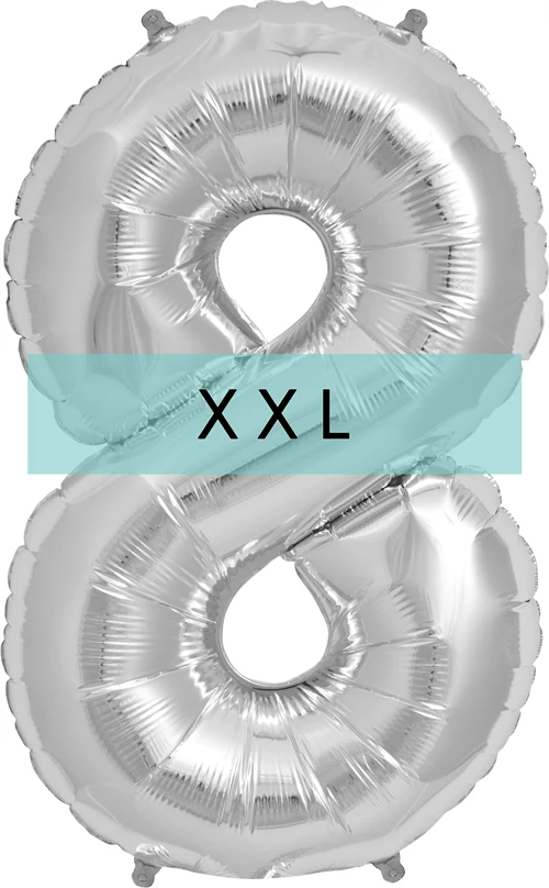 Zahlen Ballon 8 XXL Silber