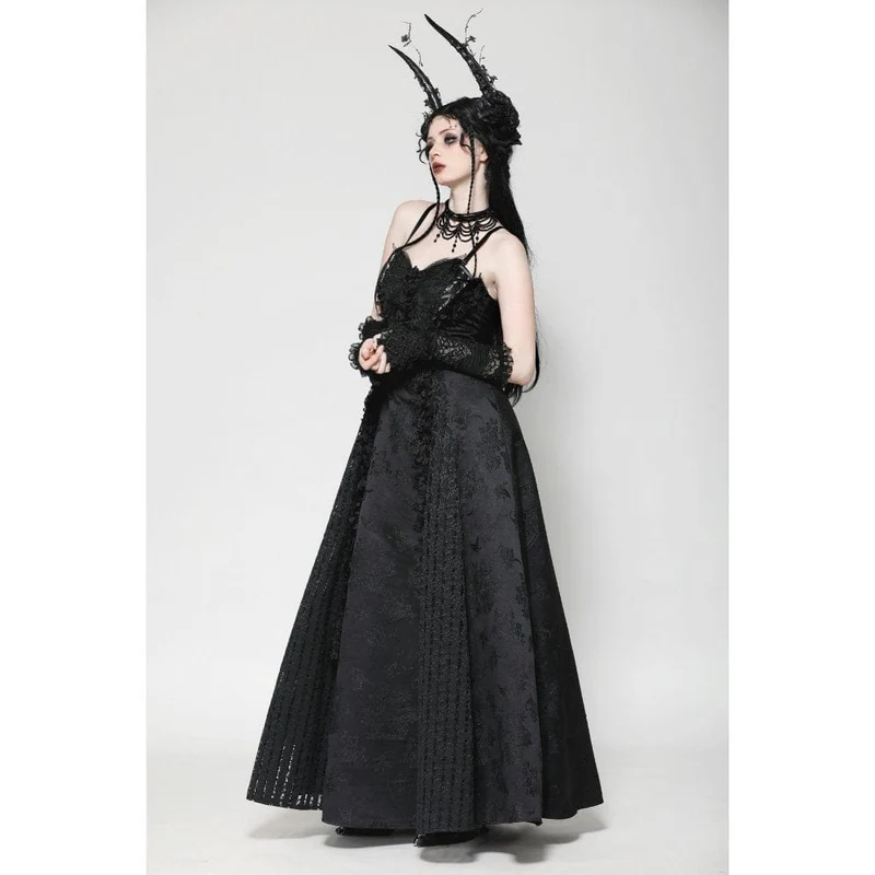 Gothic-Handschuhe aus Spitze mit Blumenstickerei und Rüschen für Damen