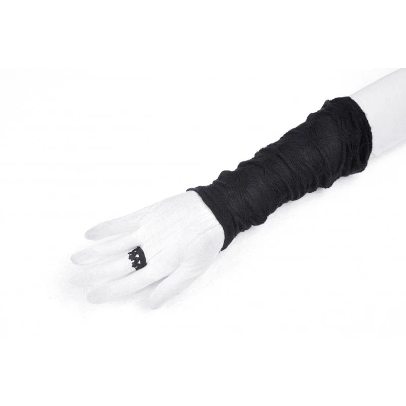 Gothic-Handschuhe für Damen mit Spinnennetz-Muster, zerrissener Spitze und langen Ärmeln