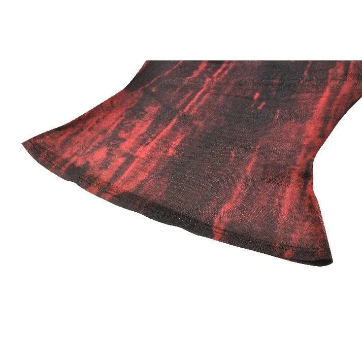 Gothic-Batik-Oberteil aus transparentem Netzstoff für Damen